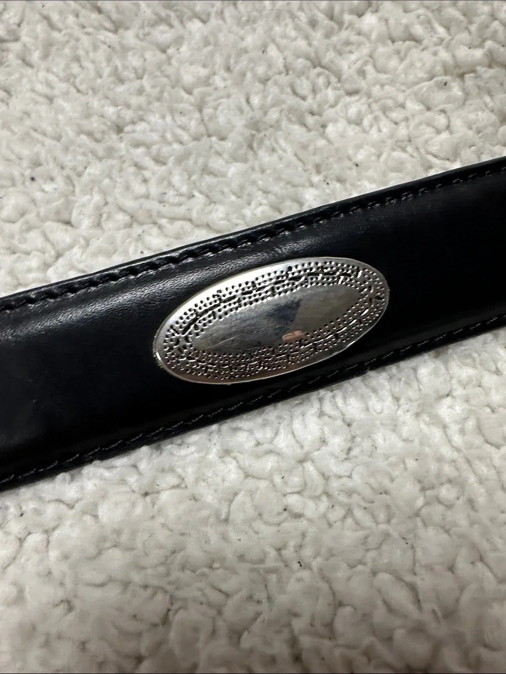 Kingston(?) Leather Western Belt, Silver Tone Ornate Conches, Buckle & Tip 58